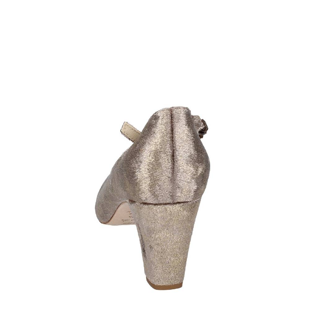 scarpe donna ANNIEL decollete beige velluto oro EX278 2025