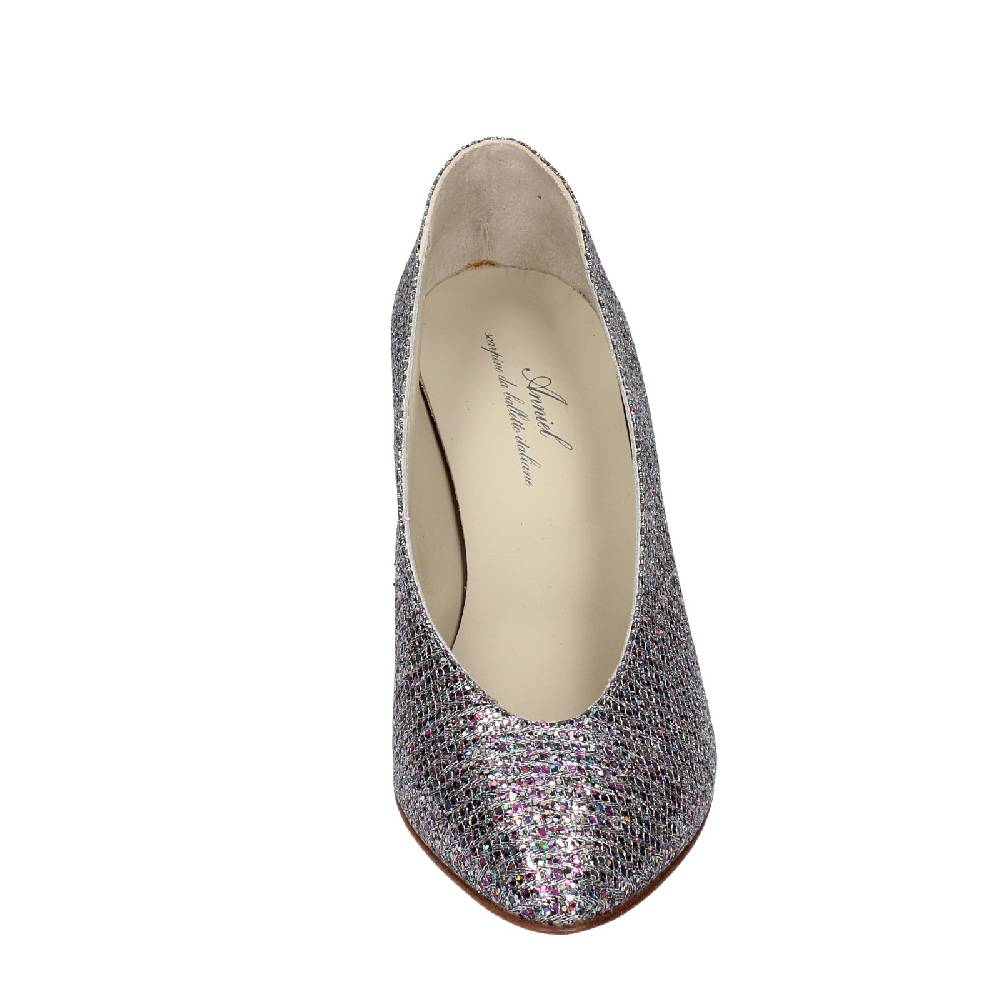 scarpe donna ANNIEL decollete viola glitter argento EX235 Nuovo