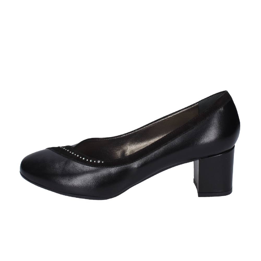 scarpe donna CONFORT decollete nero pelle strass EZ331 Vendita