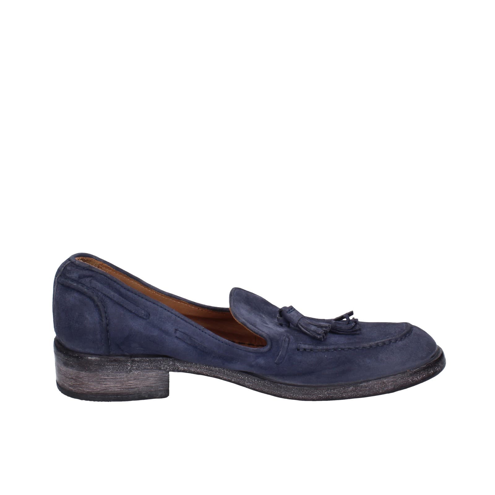 scarpe donna MOMA mocassini blu camoscio 1FS472-0W EZ878 Consegna Veloce