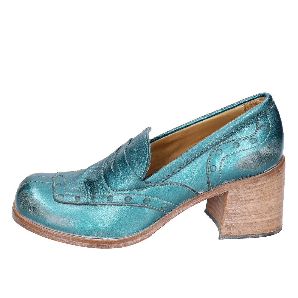 scarpe donna MOMA mocassini verde pelle 47406E VINTAGE EX447 Sconto