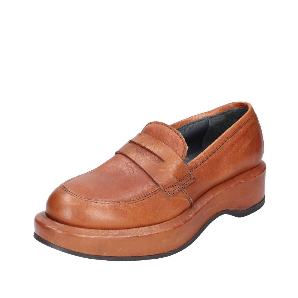 scarpe donna MOMA mocassini marrone pelle 82301E EY562 In Vendita
