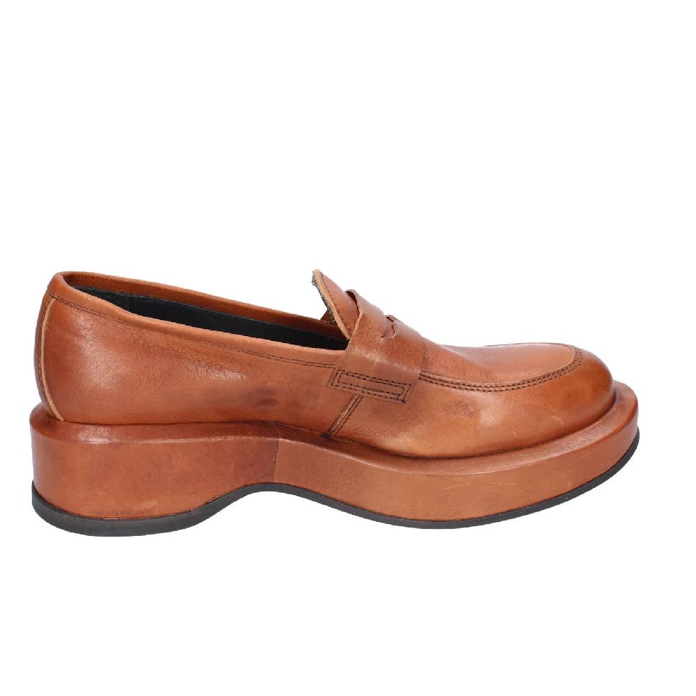 scarpe donna MOMA mocassini marrone pelle 82301E EY562 In Vendita