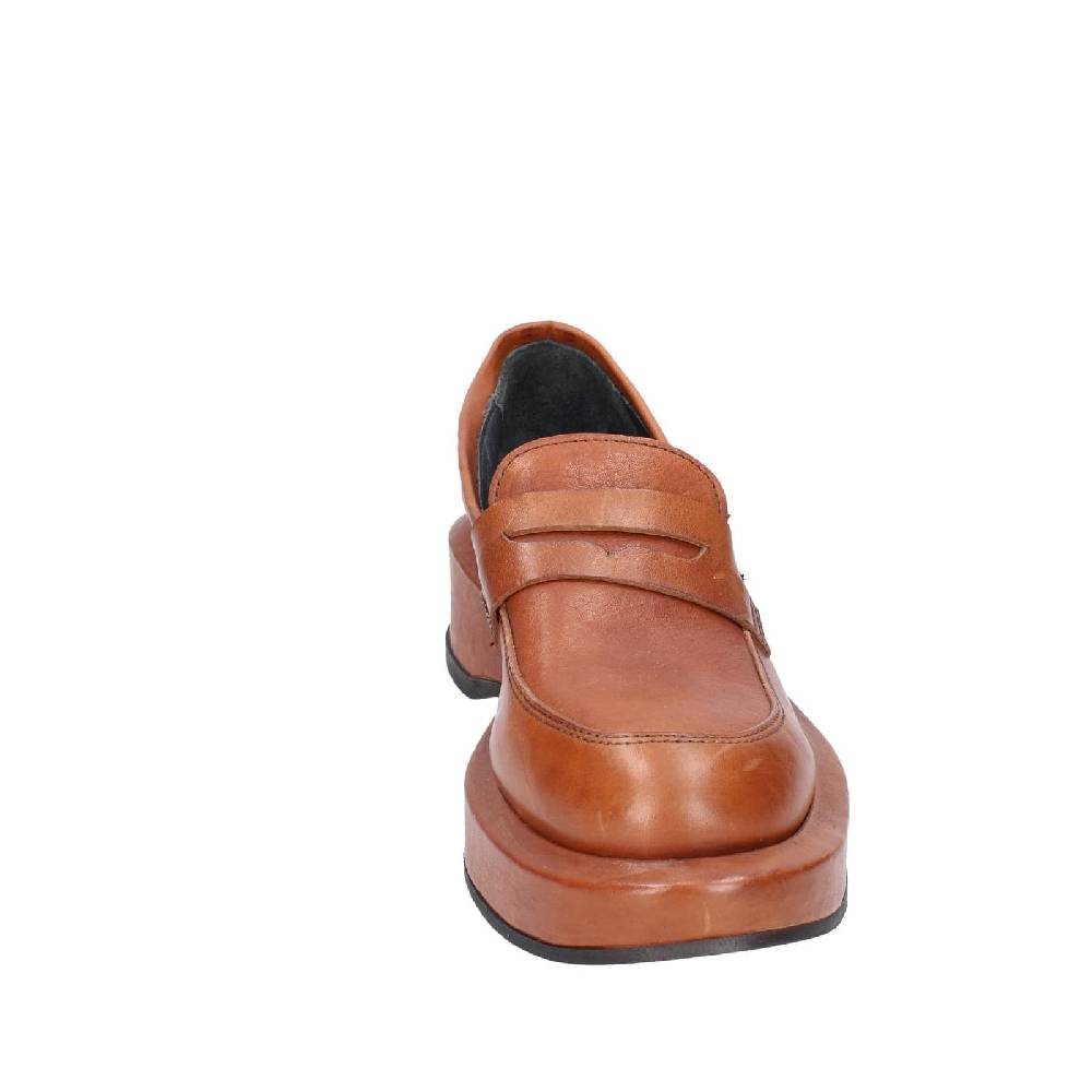 scarpe donna MOMA mocassini marrone pelle 82301E EY562 In Vendita