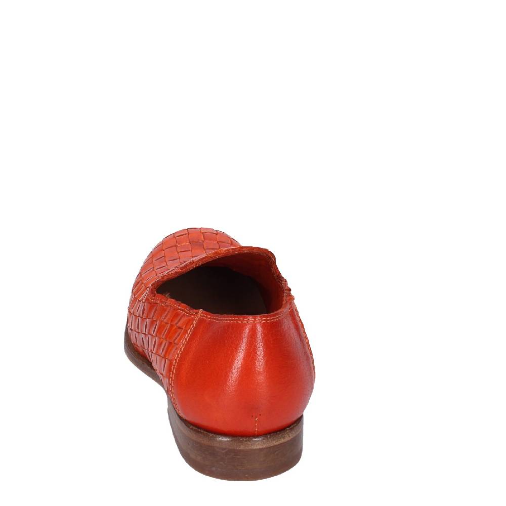 scarpe donna MOMA mocassini arancione pelle marrone 39410F VINTAGE EX498 Saldi