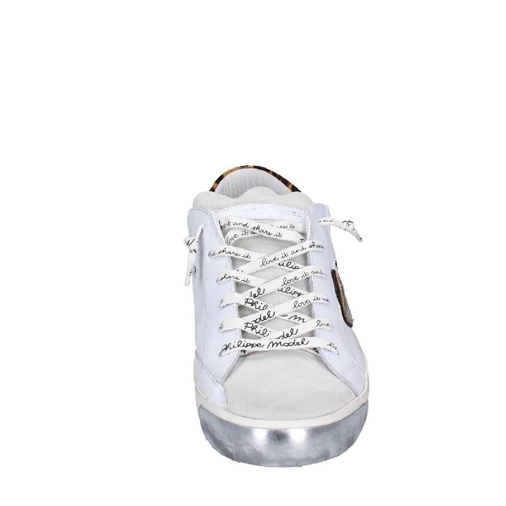 scarpe donna PHILIPPE MODEL sneakers bianco paillettes viola camoscio VINT EX368 Vendita Economica