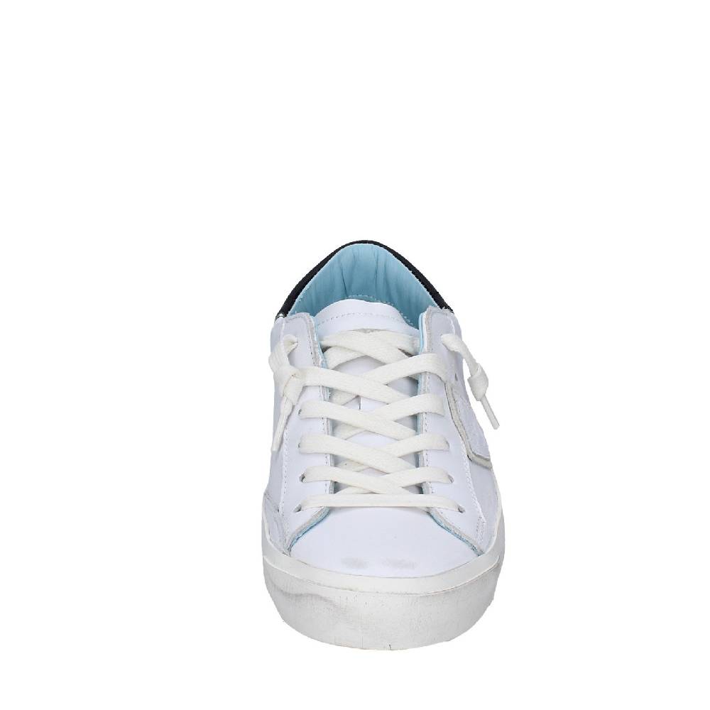 scarpe donna PHILIPPE MODEL sneakers bianco pelle nero VINTAGE EX355 Saldi Di Fabbrica