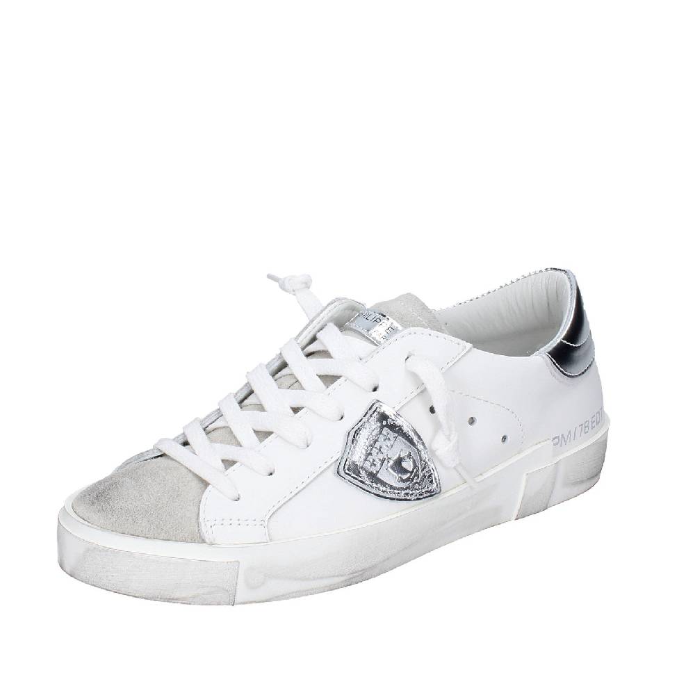 scarpe donna PHILIPPE MODEL sneakers bianco pelle beige camoscio VINTAGE EX353 Vendite Flash