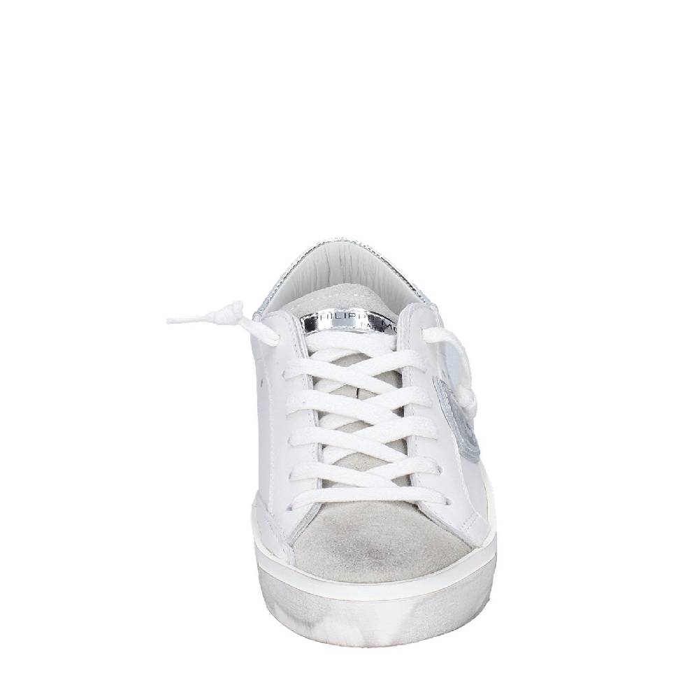scarpe donna PHILIPPE MODEL sneakers bianco pelle beige camoscio VINTAGE EX353 Vendite Flash