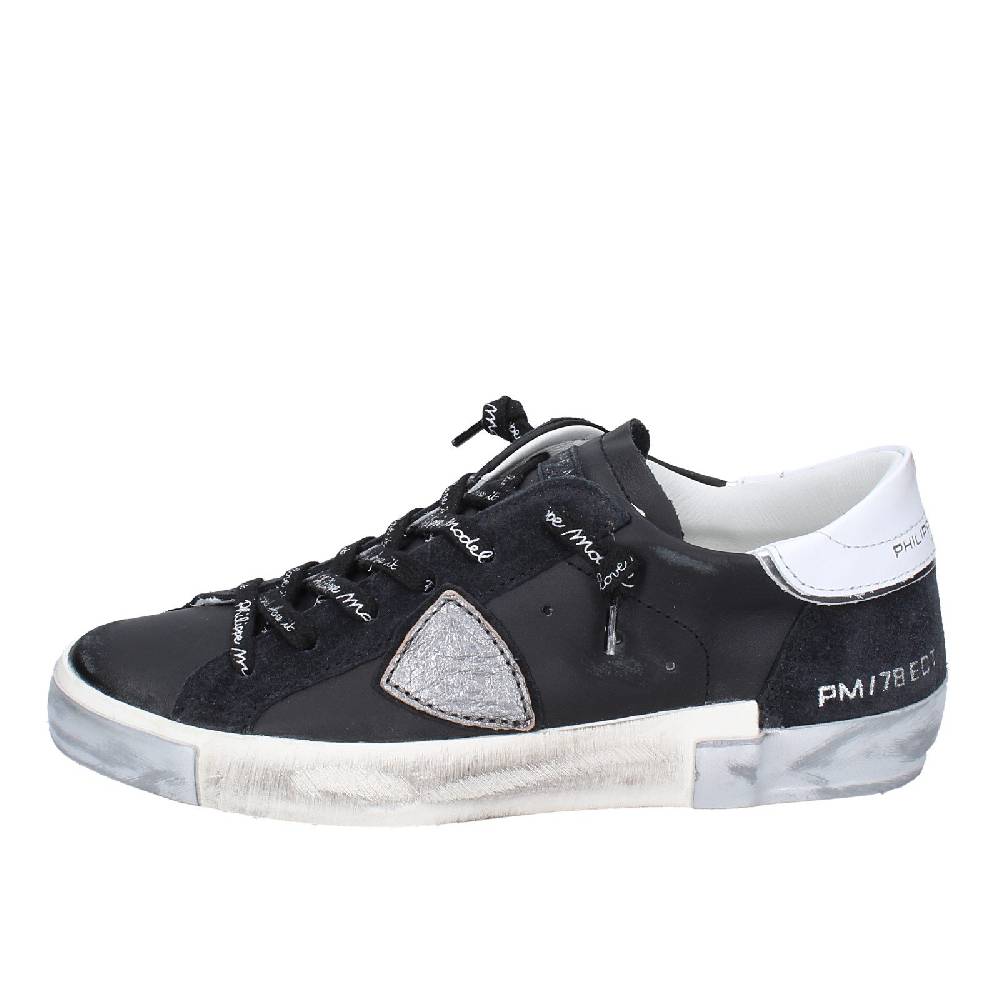 scarpe donna PHILIPPE MODEL sneakers nero pelle camoscio VINTAGE EX358 Negozio