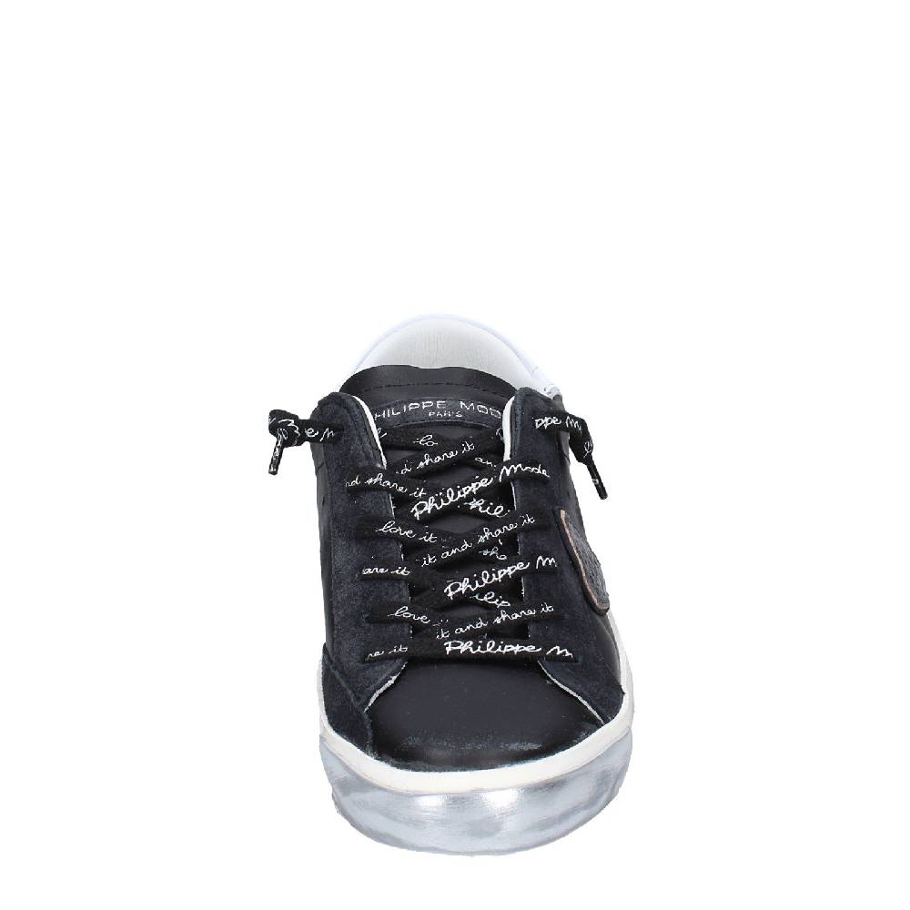 scarpe donna PHILIPPE MODEL sneakers nero pelle camoscio VINTAGE EX358 Negozio