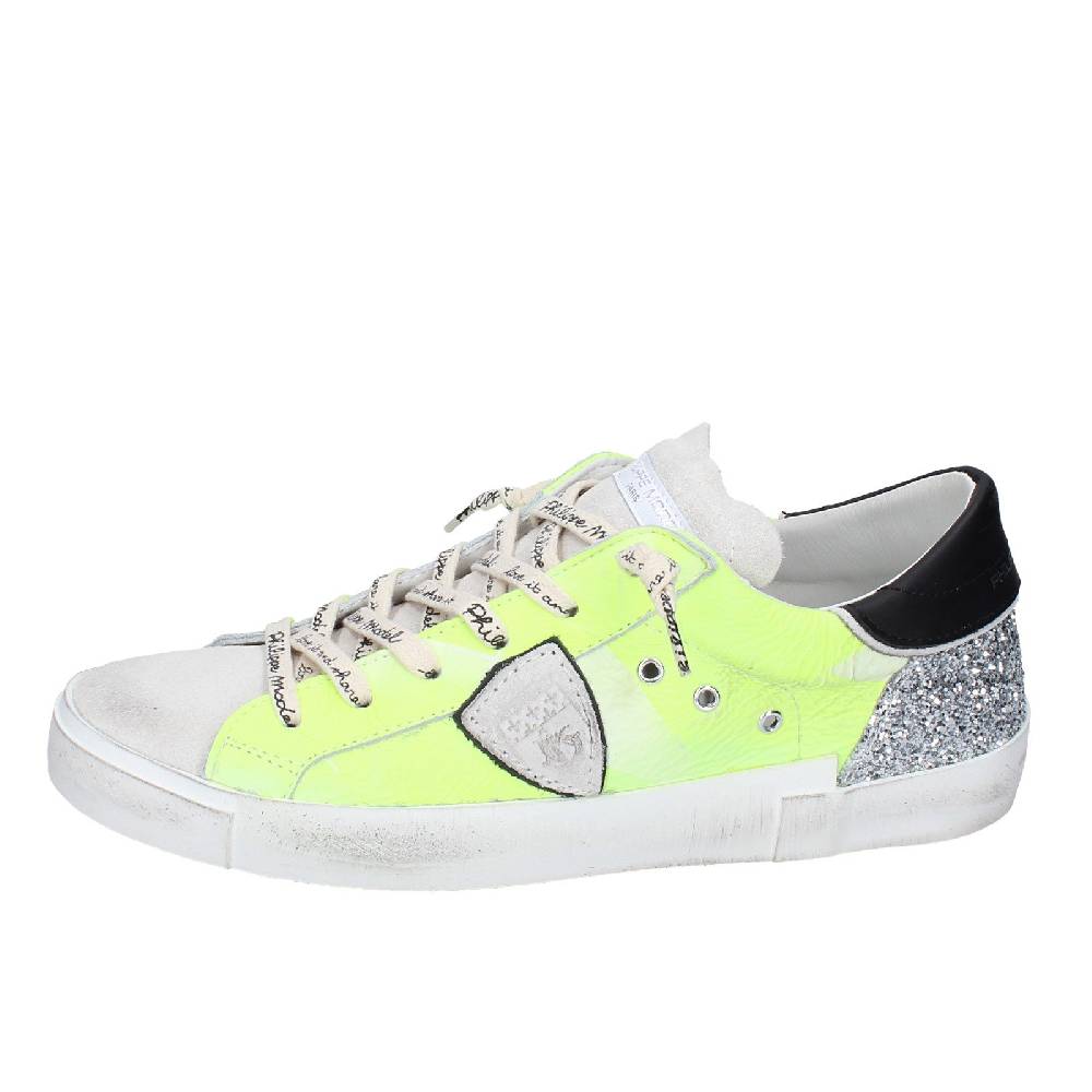 scarpe donna PHILIPPE MODEL sneakers giallo pelle camoscio VINTAGE EX365 Nuova