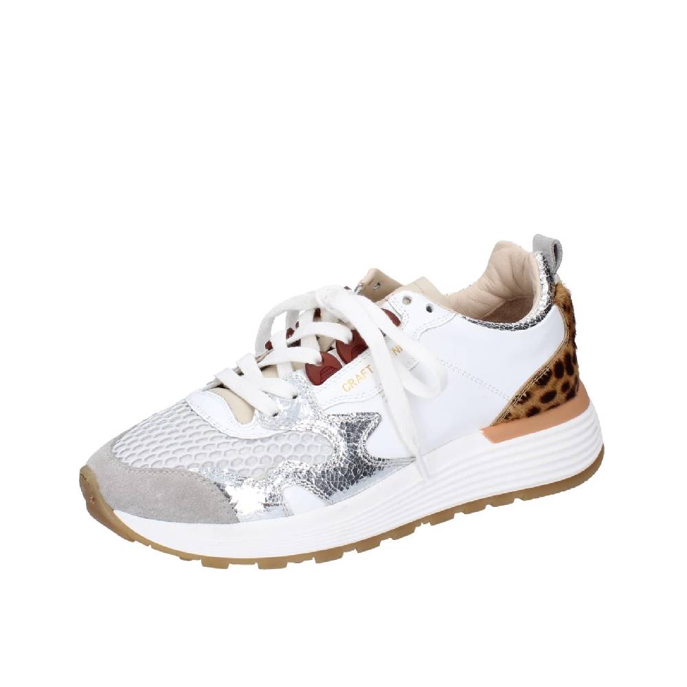 scarpe donna MOMA sneakers bianco pelle argento tessuto 3AS401-CR5 EZ858 Italy