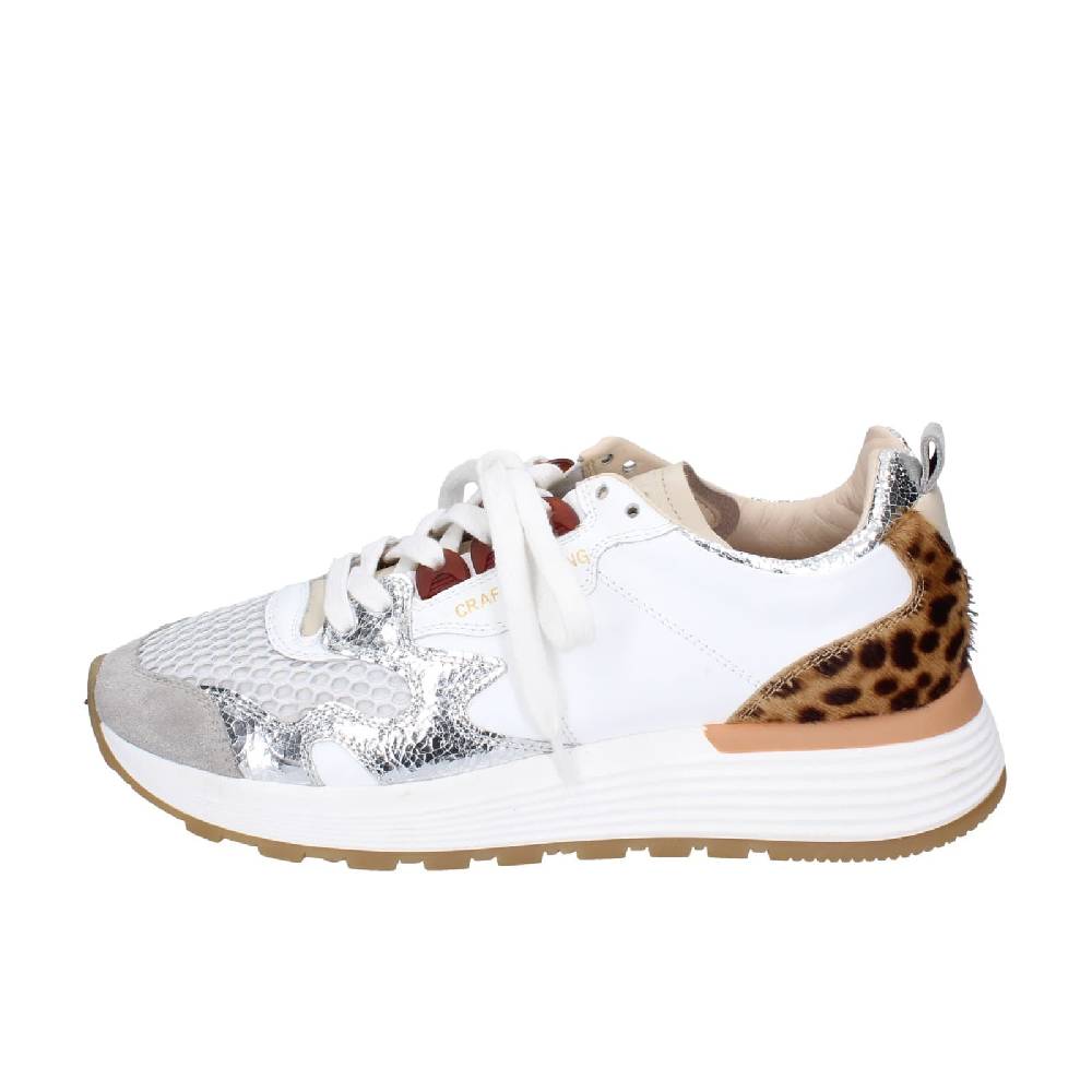 scarpe donna MOMA sneakers bianco pelle argento tessuto 3AS401-CR5 EZ858 Italy