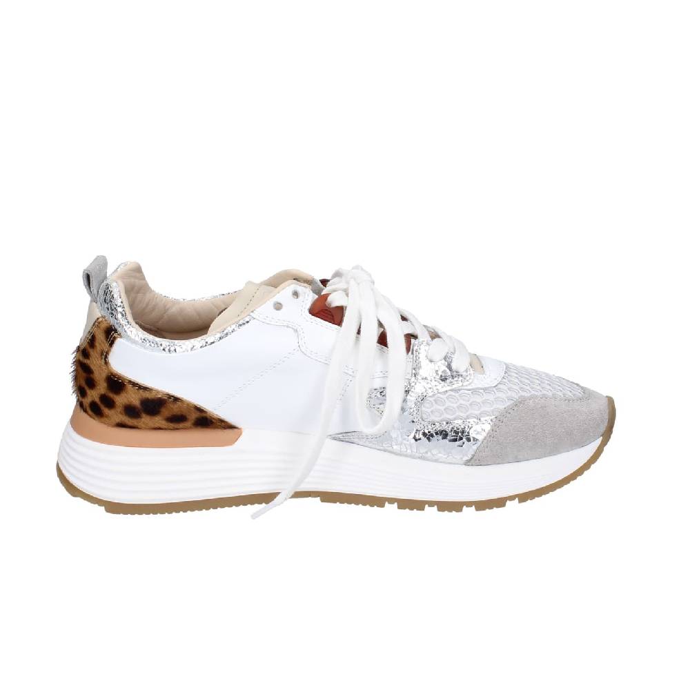 scarpe donna MOMA sneakers bianco pelle argento tessuto 3AS401-CR5 EZ858 Italy