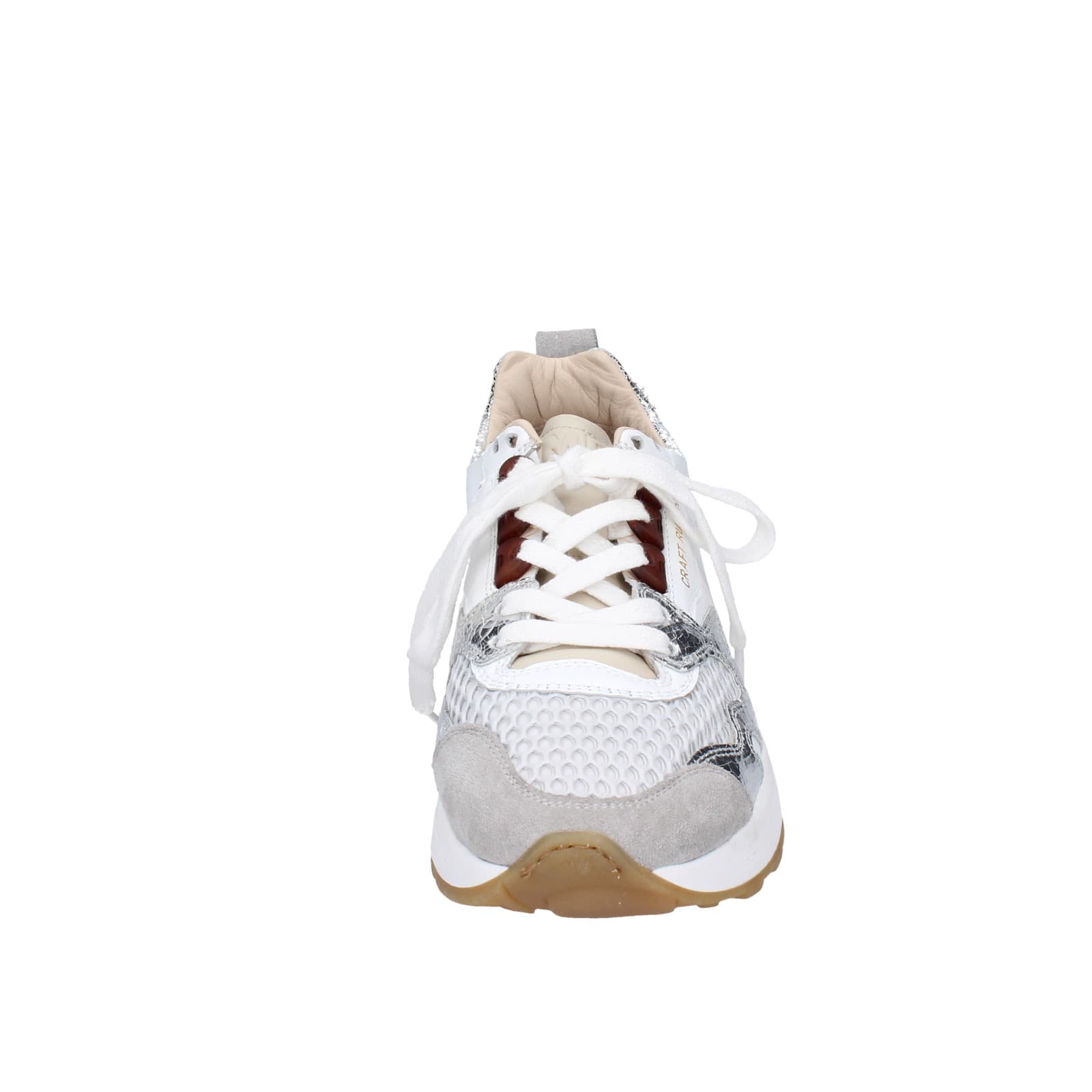 scarpe donna MOMA sneakers bianco pelle argento tessuto 3AS401-CR5 EZ858 Italy