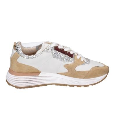scarpe donna MOMA sneakers marrone pelle beige glitter 3AS401-CR1 BC65 Italia