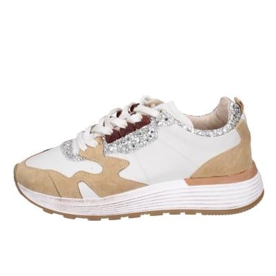 scarpe donna MOMA sneakers marrone pelle beige glitter 3AS401-CR1 BC65 Italia