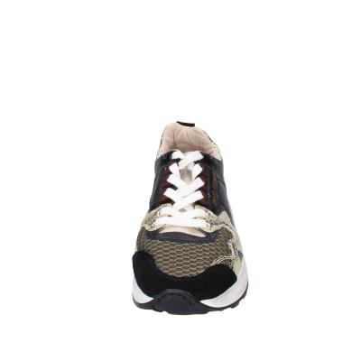 scarpe donna MOMA sneakers nero pelle oro tessuto 3AS401-CR17 BC801 2025