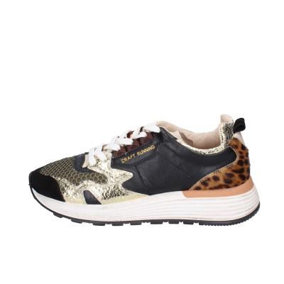 scarpe donna MOMA sneakers nero pelle oro tessuto 3AS401-CR17 BC801 2025