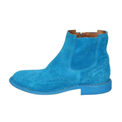 scarpe donna MOMA stivaletti celeste camoscio 1CS405-MAS BC826 Affare Del Giorno