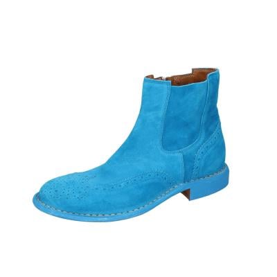 scarpe donna MOMA stivaletti celeste camoscio 1CS405-MAS BC769 Prezzo Ridotto
