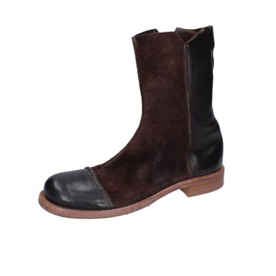 scarpe donna MOMA stivaletti marrone camoscio pelle 1CS431-QE BC768 Sottocosto
