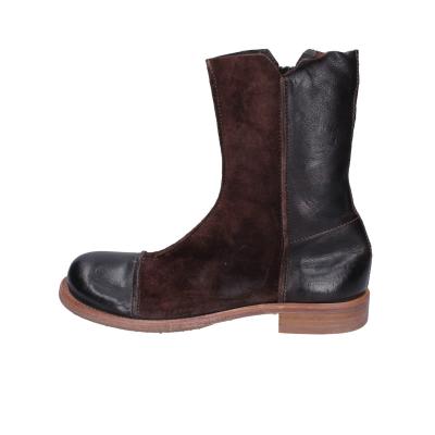 scarpe donna MOMA stivaletti marrone camoscio pelle 1CS431-QE BC768 Sottocosto