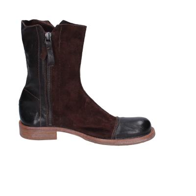 scarpe donna MOMA stivaletti marrone camoscio pelle 1CS431-QE BC768 Sottocosto