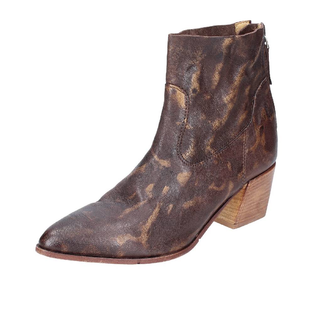 scarpe donna MOMA stivaletti marrone pelle oro 41401C VINTAGE EX400