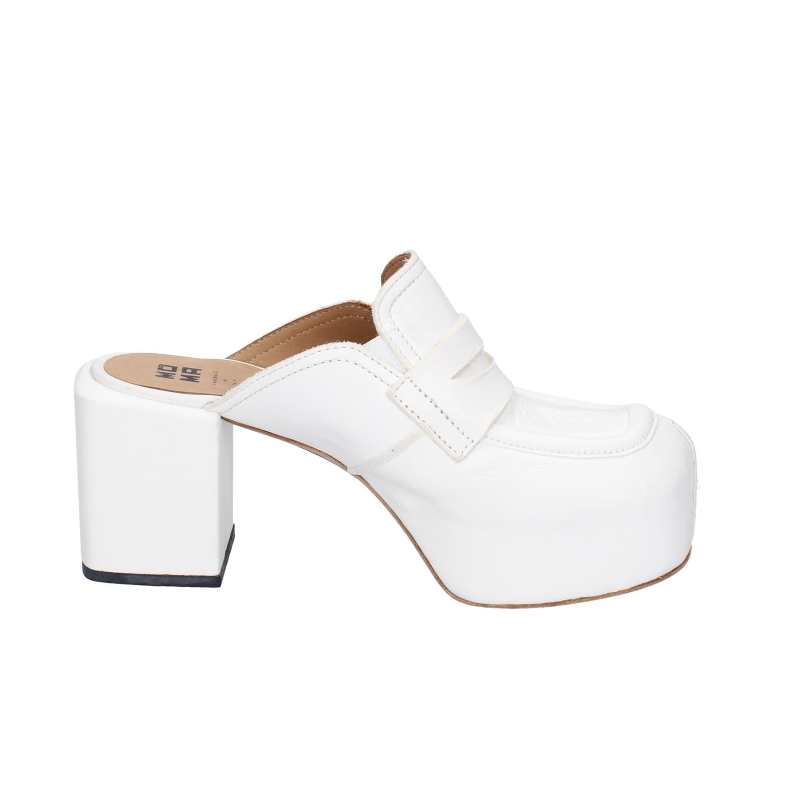 scarpe donna MOMA sandali bianco pelle 1GS448-NAC EZ893 Nuovo