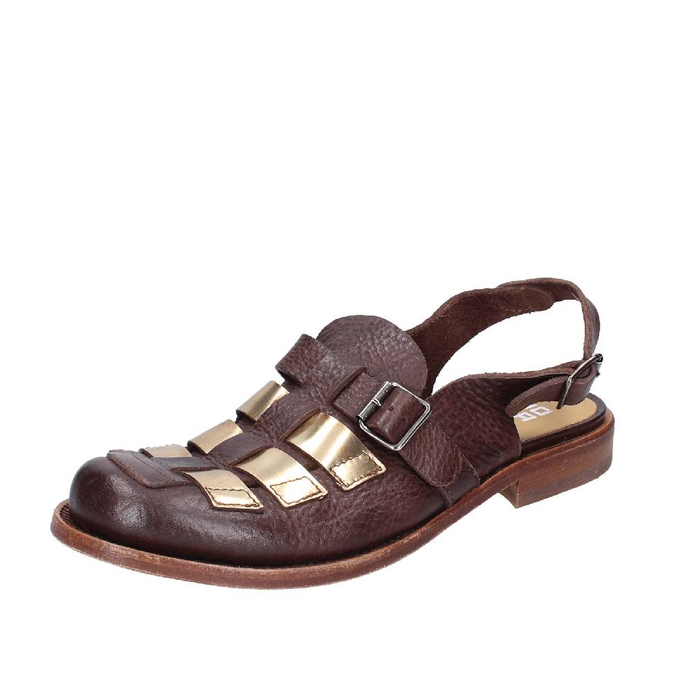 scarpe donna MOMA sandali marrone pelle platino 40403G VINTAGE EX409