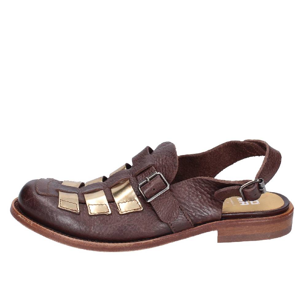 scarpe donna MOMA sandali marrone pelle platino 40403G VINTAGE EX409 Negozi Online
