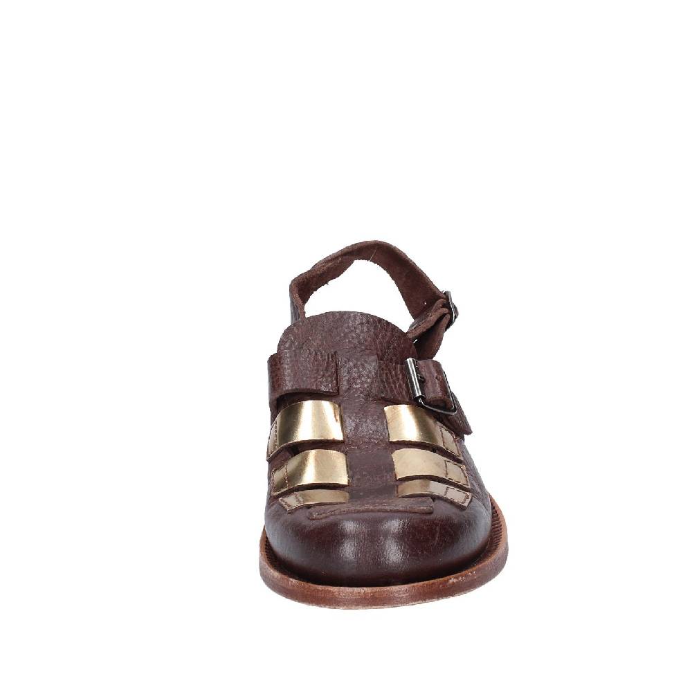 scarpe donna MOMA sandali marrone pelle platino 40403G VINTAGE EX409 Negozi Online
