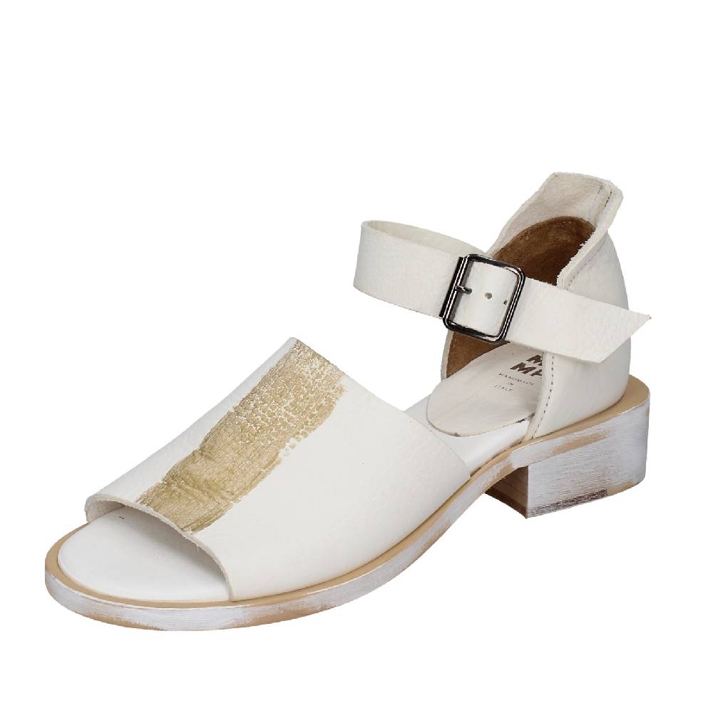 scarpe donna MOMA sandali bianco pelle oro 35403G VINTAGE EX403 Promozione Limitata