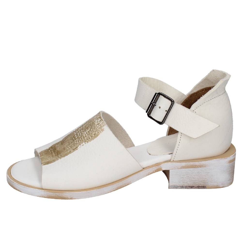 scarpe donna MOMA sandali bianco pelle oro 35403G VINTAGE EX403 Promozione Limitata