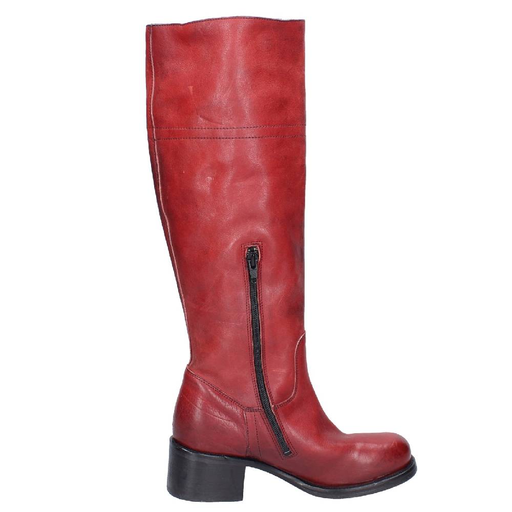 scarpe donna MOMA stivali rosso pelle 72306D VINTAGE EX515 Prezzo Ridotto
