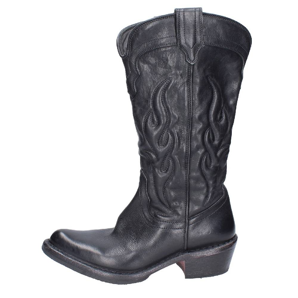 scarpe donna MOMA stivali nero pelle 77306C VINTAGE EX490 Sottocosto
