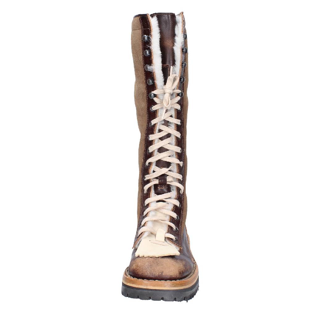 scarpe donna MOMA stivali marrone pelle camoscio 81304D VINTAGE EX514 Novità