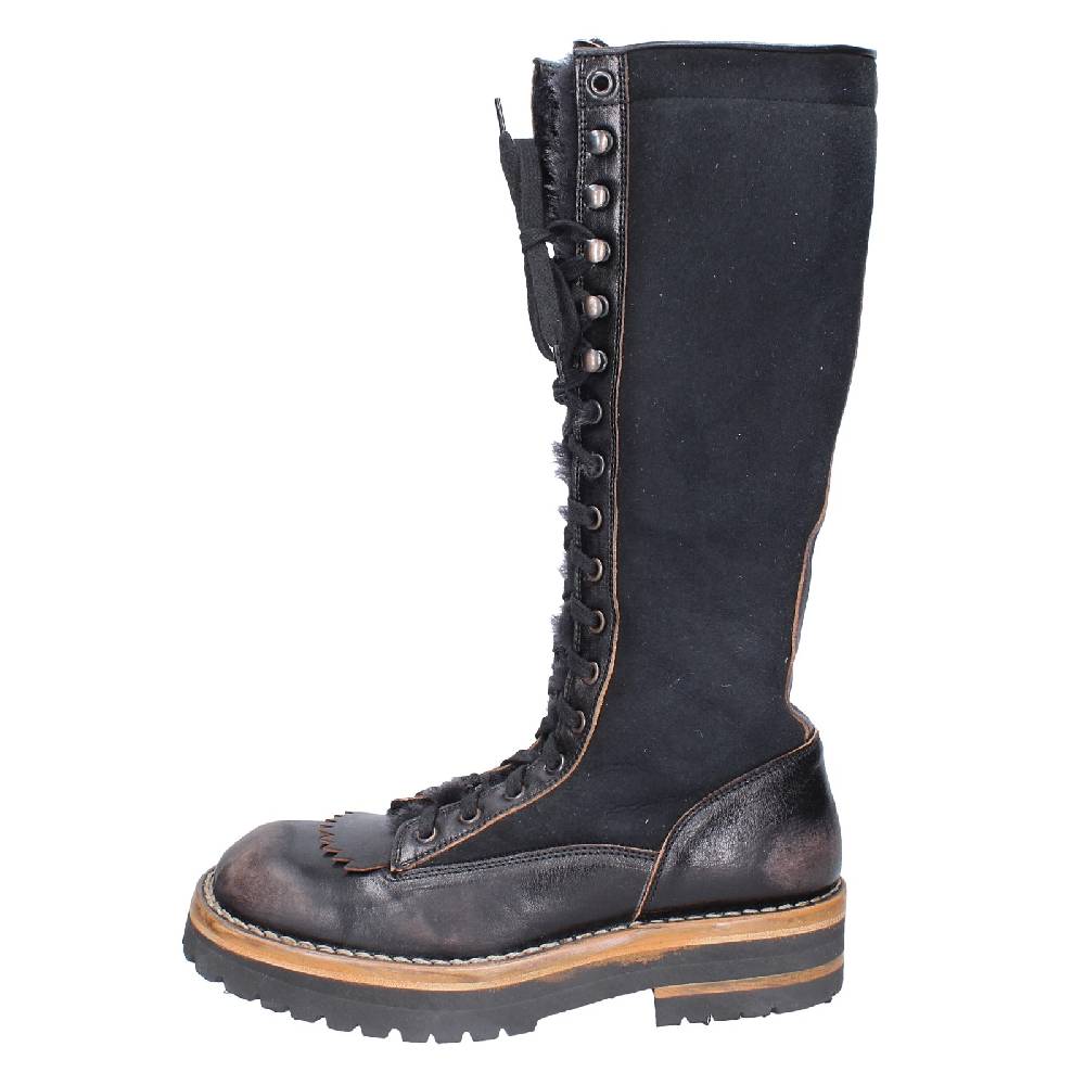 scarpe donna MOMA stivali nero pelle camoscio 81304D VINTAGE EX513 Presa