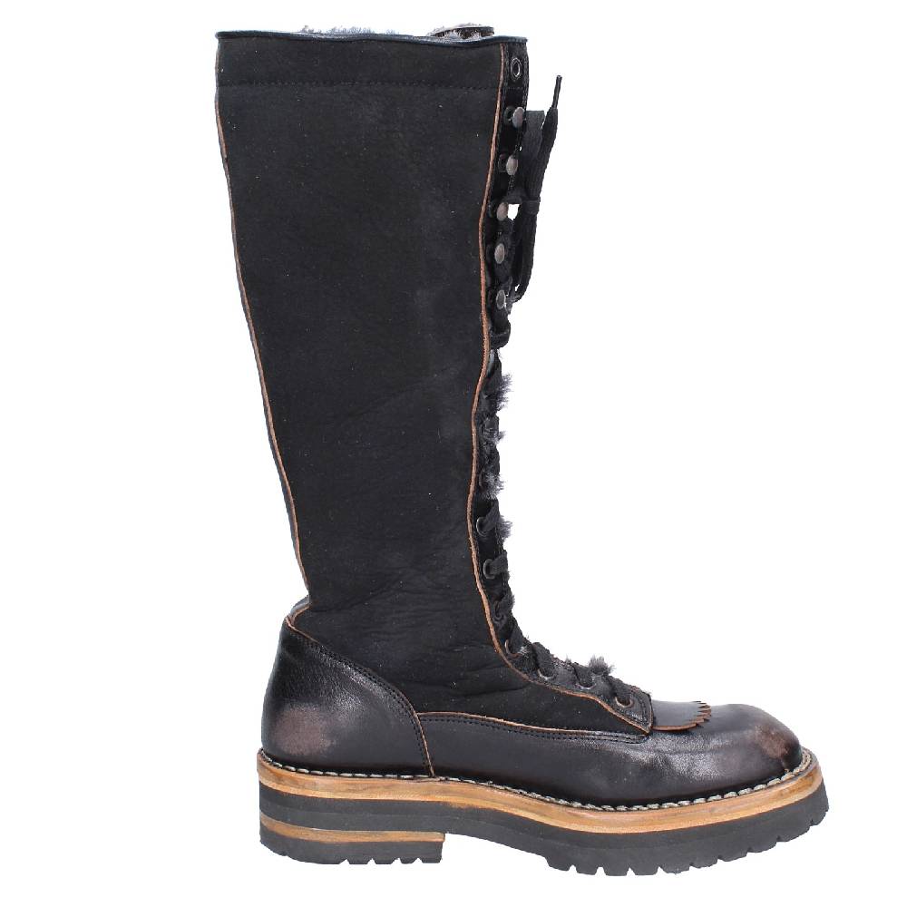scarpe donna MOMA stivali nero pelle camoscio 81304D VINTAGE EX513 Presa