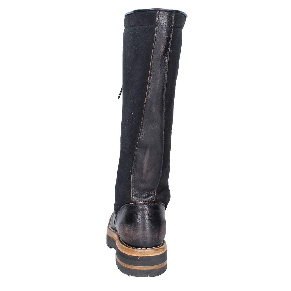 scarpe donna MOMA stivali nero pelle camoscio 81304D VINTAGE EX513 Presa