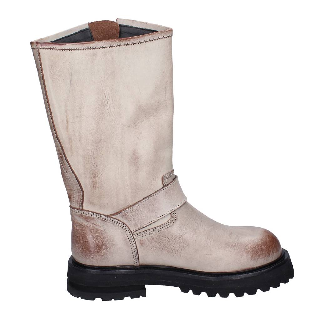 scarpe donna MOMA stivali marrone pelle beige 1DW340 VINTAGE EX517 Economico