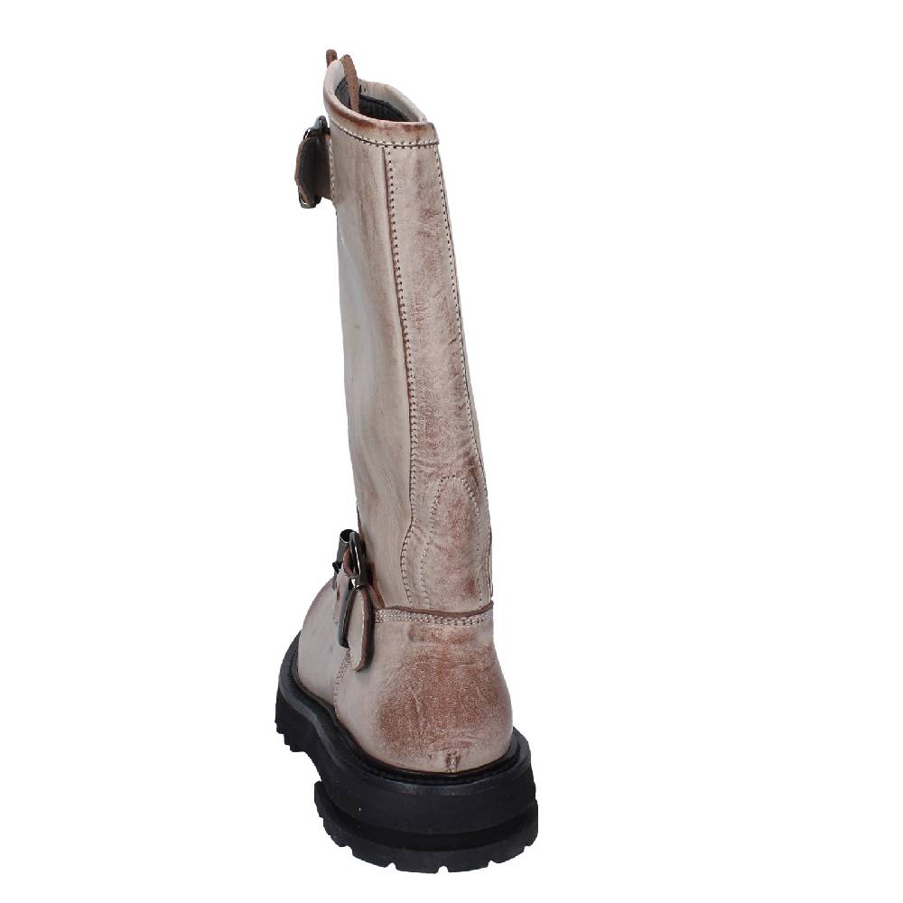 scarpe donna MOMA stivali marrone pelle beige 1DW340 VINTAGE EX517 Economico