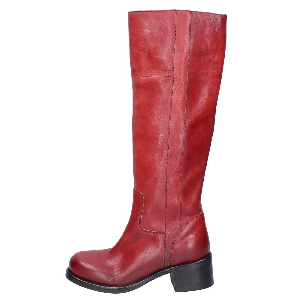 scarpe donna MOMA stivali rosso pelle VINTAGE EX523 Vendita Calda