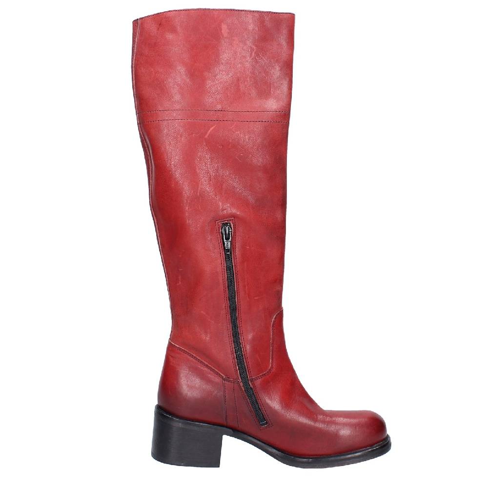 scarpe donna MOMA stivali rosso pelle VINTAGE EX523 Vendita Calda