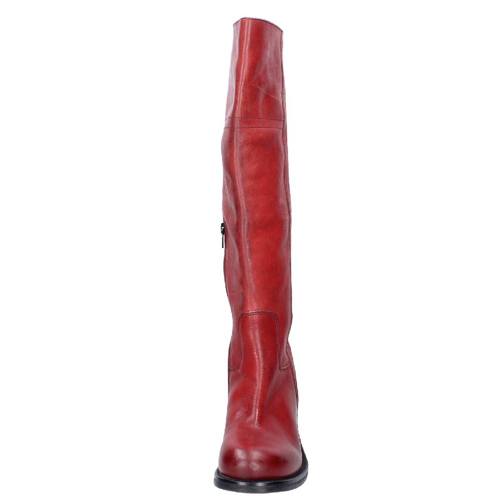 scarpe donna MOMA stivali rosso pelle VINTAGE EX523 Vendita Calda