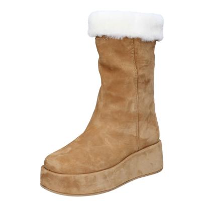 scarpe donna MOMA stivali marrone camoscio pelliccia 1CW331 VINTAGE BD842 Saldi Di Fabbrica