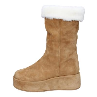 scarpe donna MOMA stivali marrone camoscio pelliccia 1CW331 VINTAGE BD842 Saldi Di Fabbrica