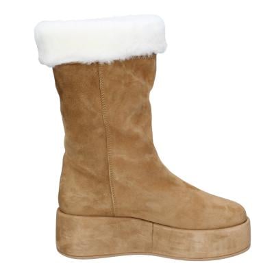 scarpe donna MOMA stivali marrone camoscio pelliccia 1CW331 VINTAGE BD842 Saldi Di Fabbrica